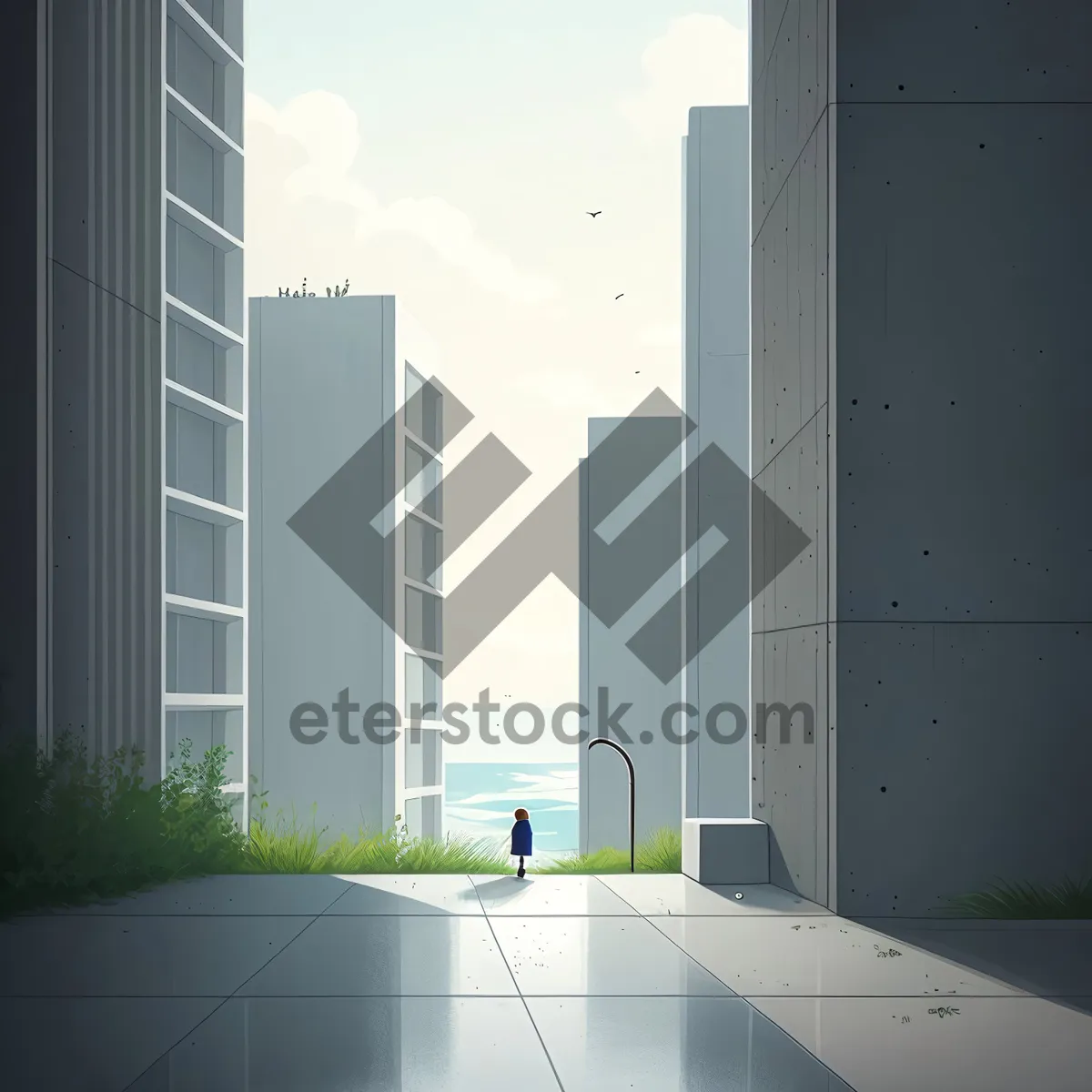 Picture of Urban Glass Office Building with Cityscape Reflection