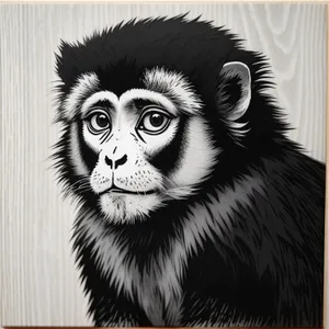 Gibbon Portrait: Wild Primate with Expressive Face