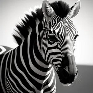 Striped Zebra in Wildlife Reserve