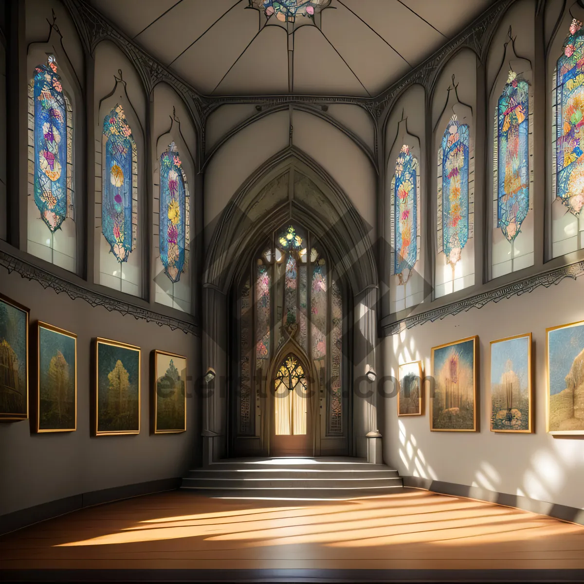 Picture of Ancient Cathedral Altar: A Historic Landmark of Religious Architecture.