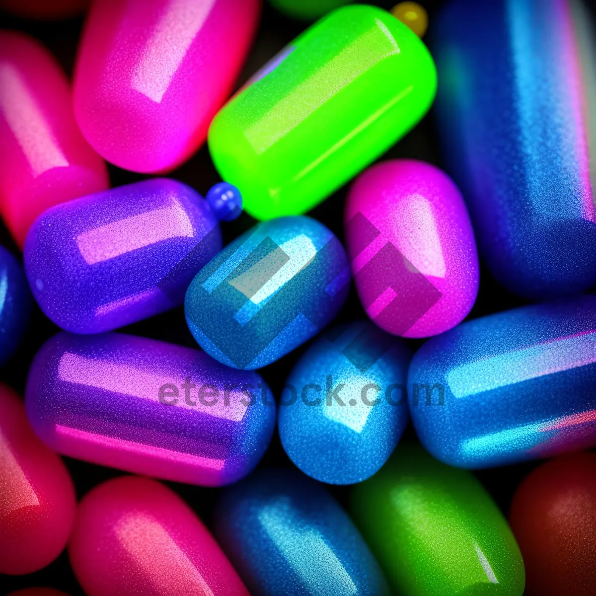 Picture of Vibrant Medication Palette: Pills, Capsules & Colorful Remedies