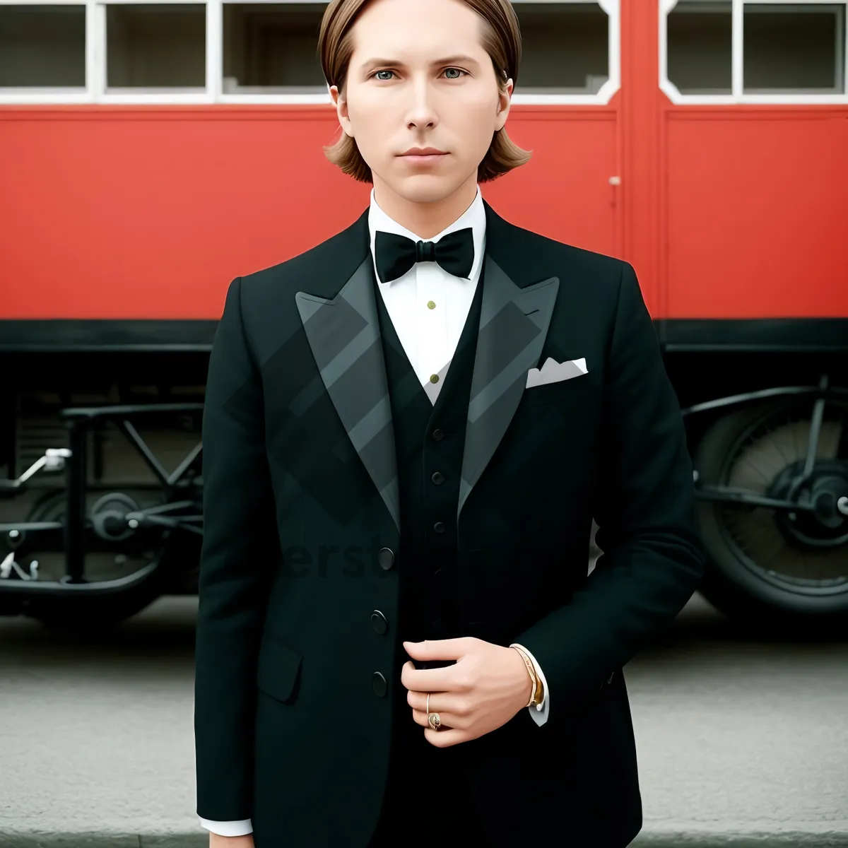 Picture of Professional Businessman in Attractive Suit and Bow Tie