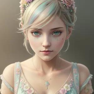 Stunning Beauty: Fashionable Doll with Sensual Makeup and Elegant Hairstyle