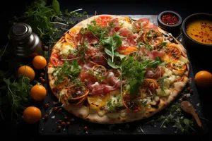 Gourmet Vegetable Pizza with Fresh Ingredients