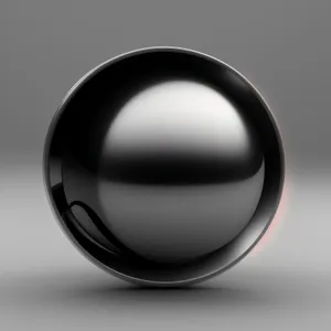 Shiny Glass Button Icon - Black Glossy Sphere