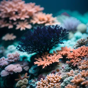 Colorful Coral Colony in Sunlit Tropical Waters