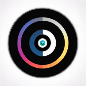 Shiny Music Circle Icon with 3D Effect