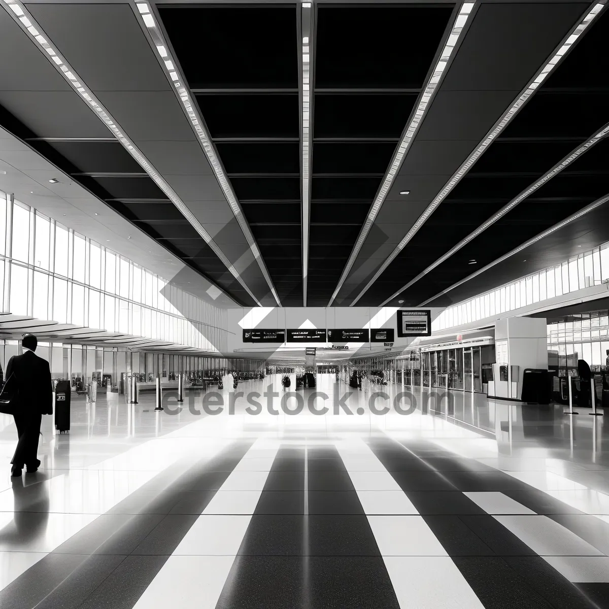 Picture of Urban Transit Hub: Sleek Glass Corridor in Modern Office