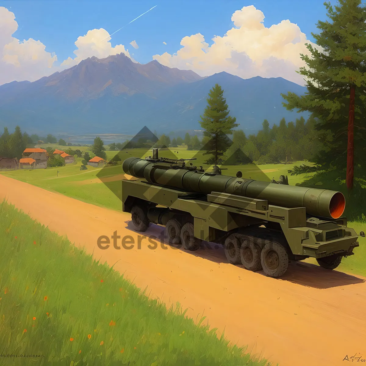 Picture of Military Weaponry in Field Artillery Rocket Launcher Image