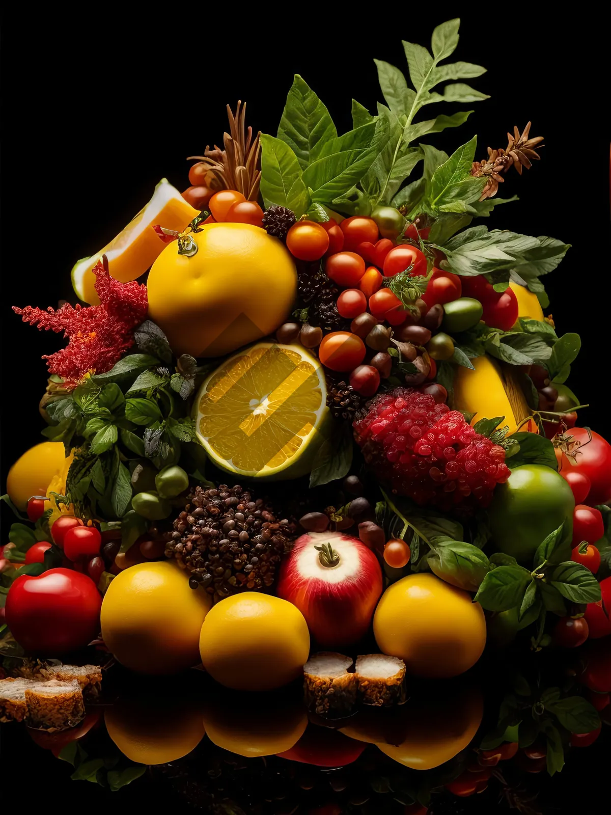 Picture of Fresh and Organic Fruit Basket for a Healthy Diet