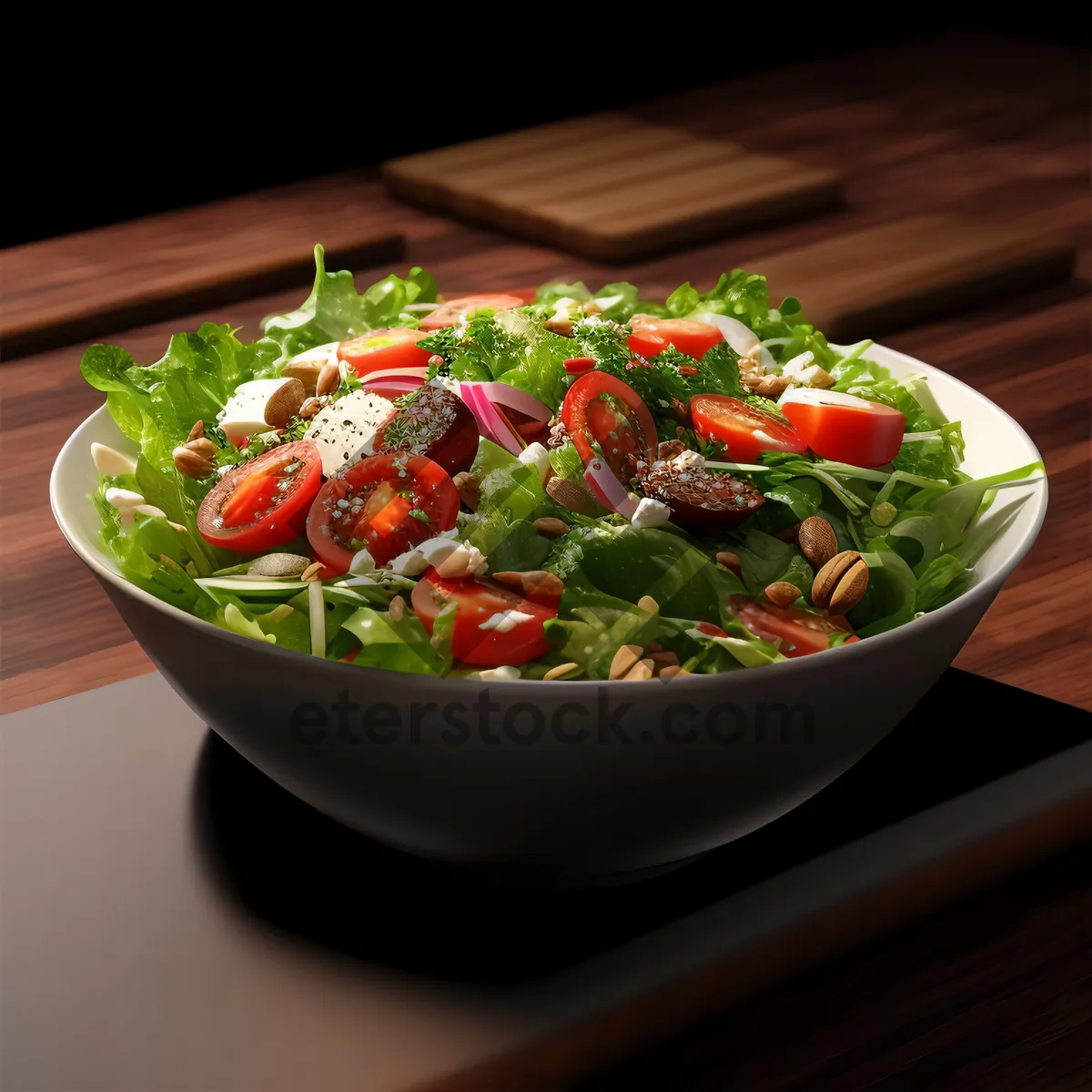 Picture of Fresh and Healthy Garden Salad with Vegetables