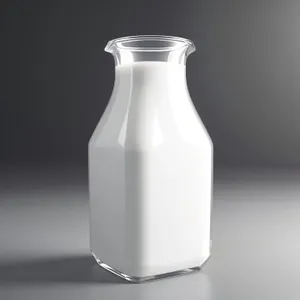 Transparent Glass Bottle with Refreshing Milk