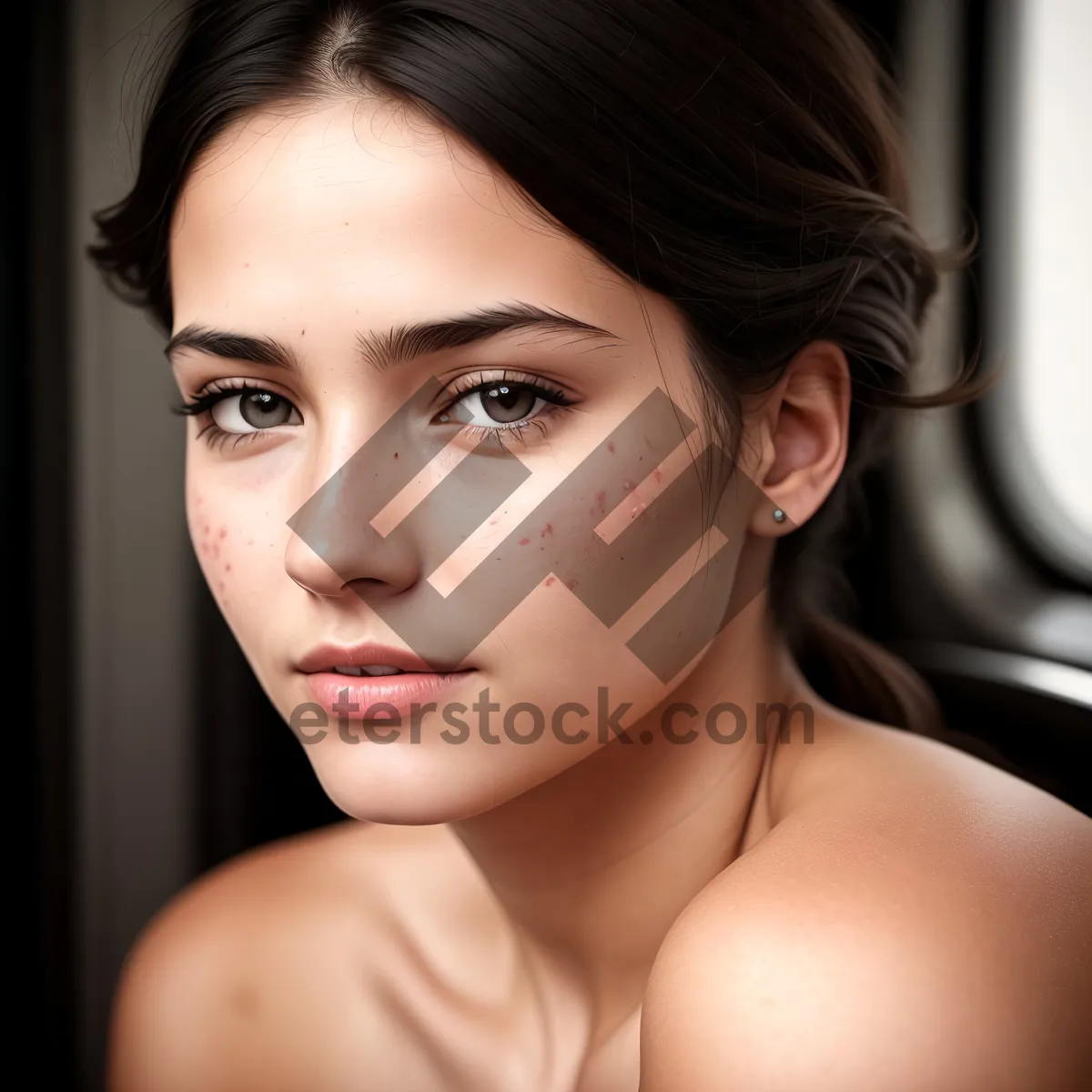 Picture of Smoldering Beauty: Captivating brunette with alluring eyes