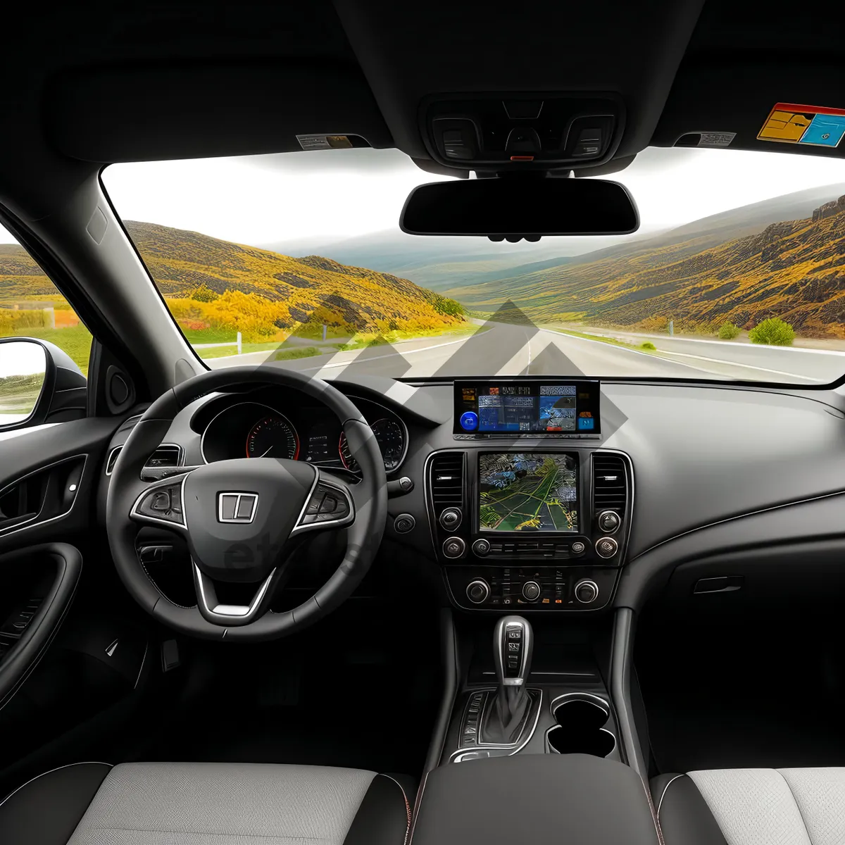 Picture of Modern Car Cockpit with Speed Control Panel