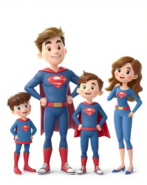 Happy Cartoon Boy with his Cute Brother