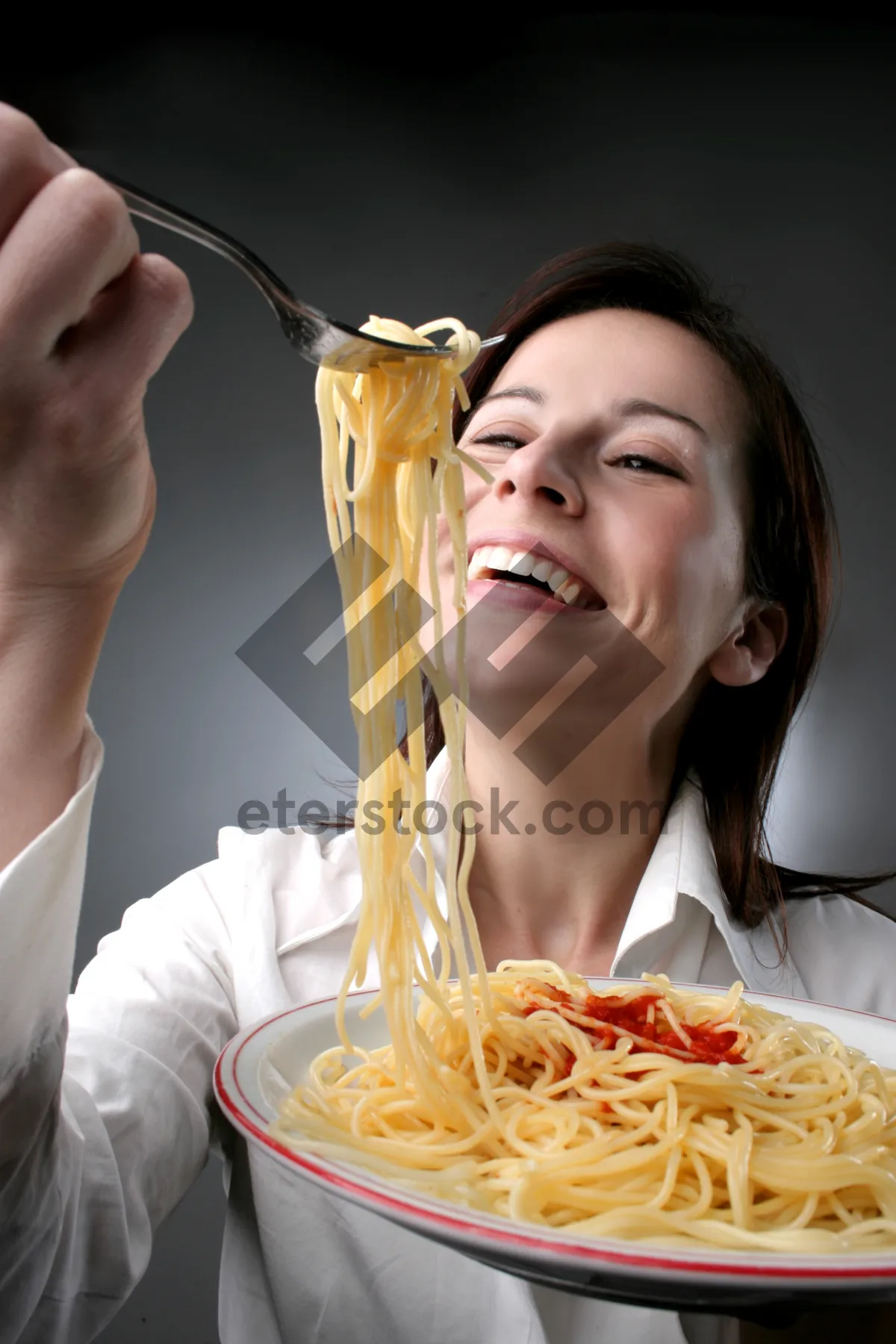 Picture of Smiling Couple Enjoying Healthy Meal Together at Restaurant