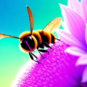 Pollen-covered Daisy Blossom in Vibrant Pink