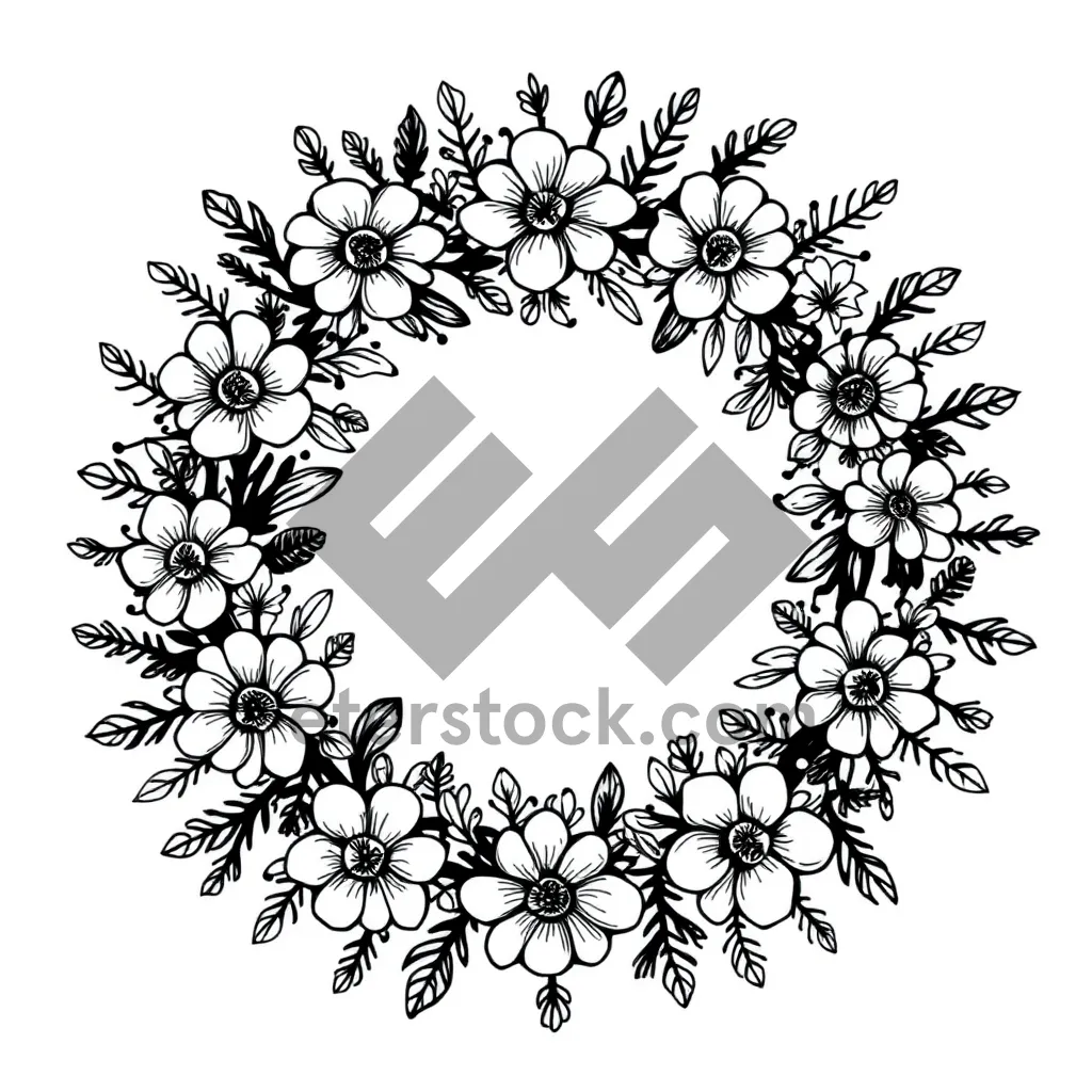 Picture of Vintage floral ornate border design element.