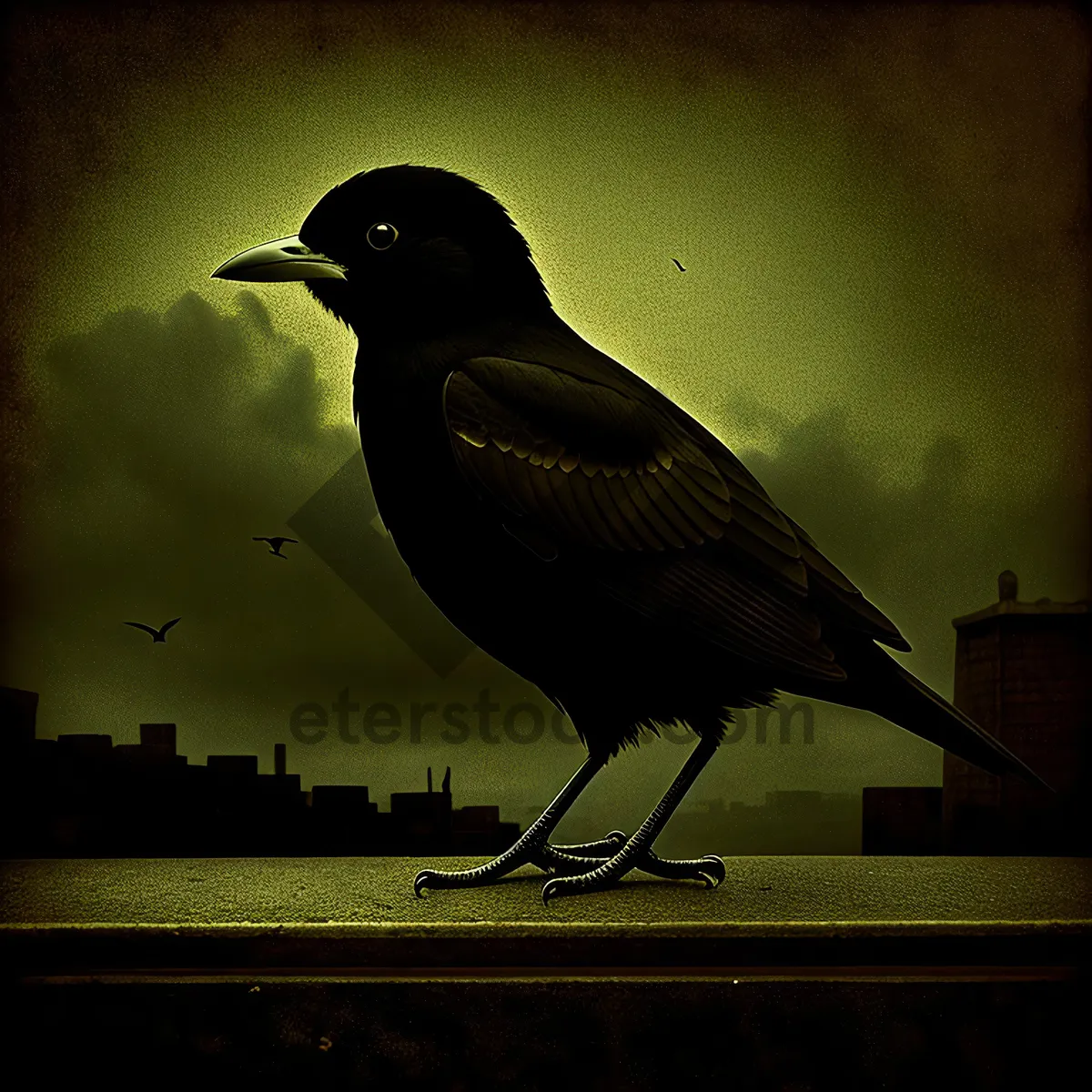 Picture of Wild Magpie Bird with Stunning Feathers