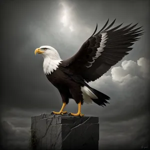 Majestic Bald Eagle Soaring Through Skies