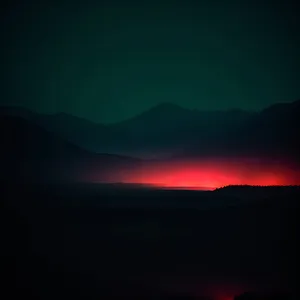 Vibrant Sunset Over Majestic Mountains