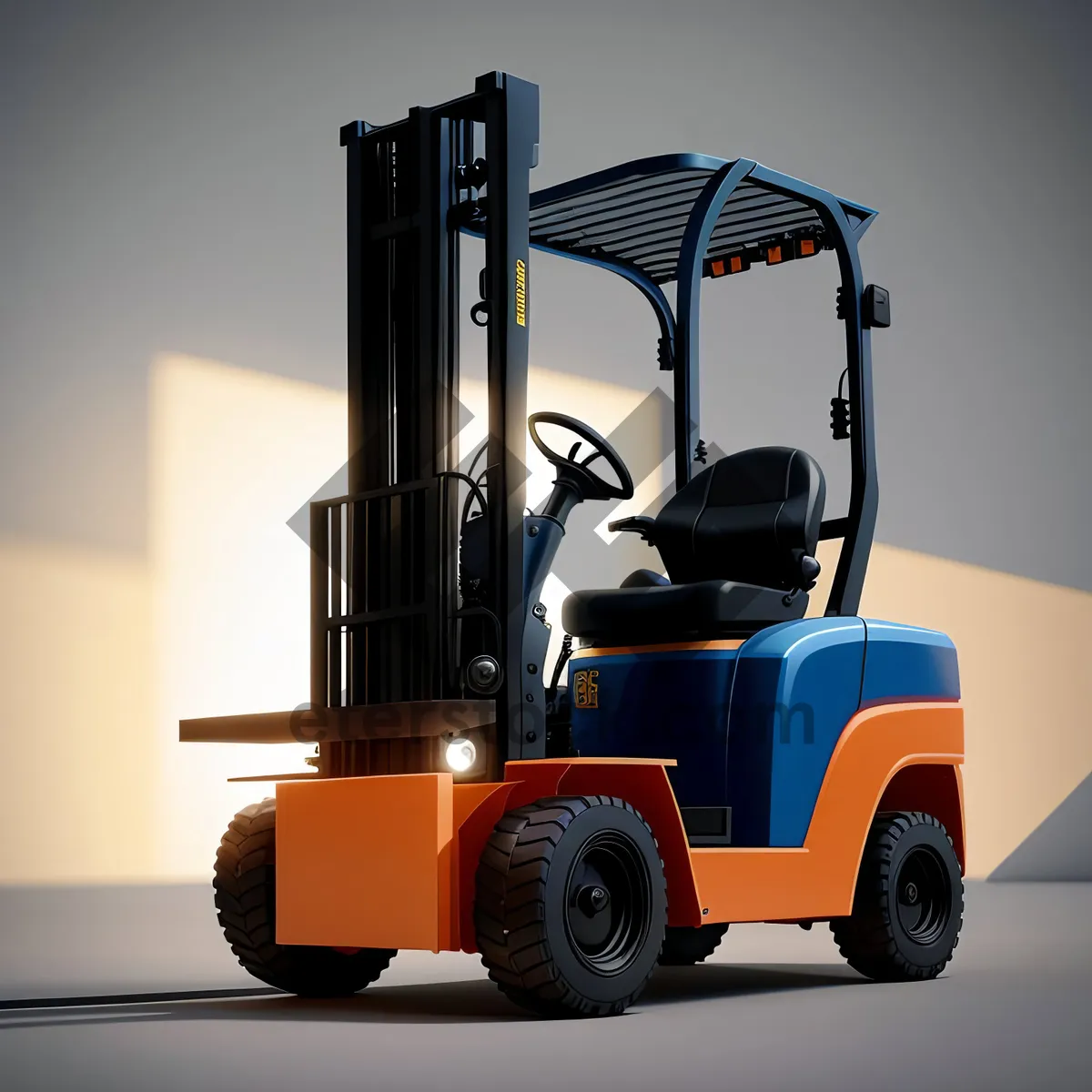 Picture of Industrial Forklift Truck Transporting Heavy Cargo