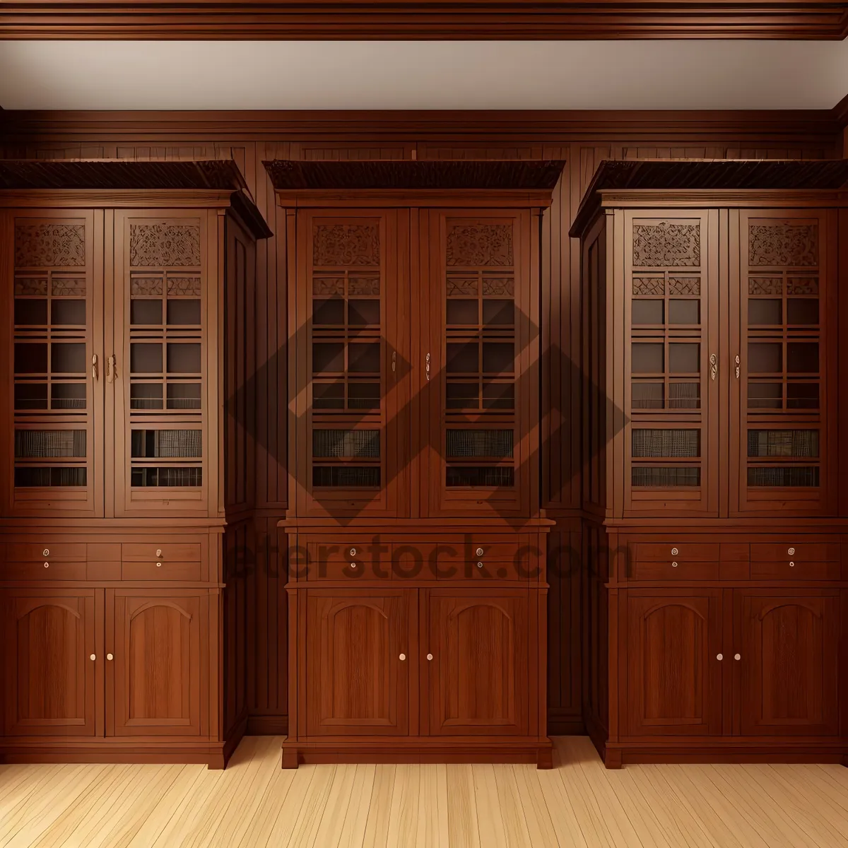 Picture of Modern Luxury Wooden Entertainment Center for Residential Interior Design