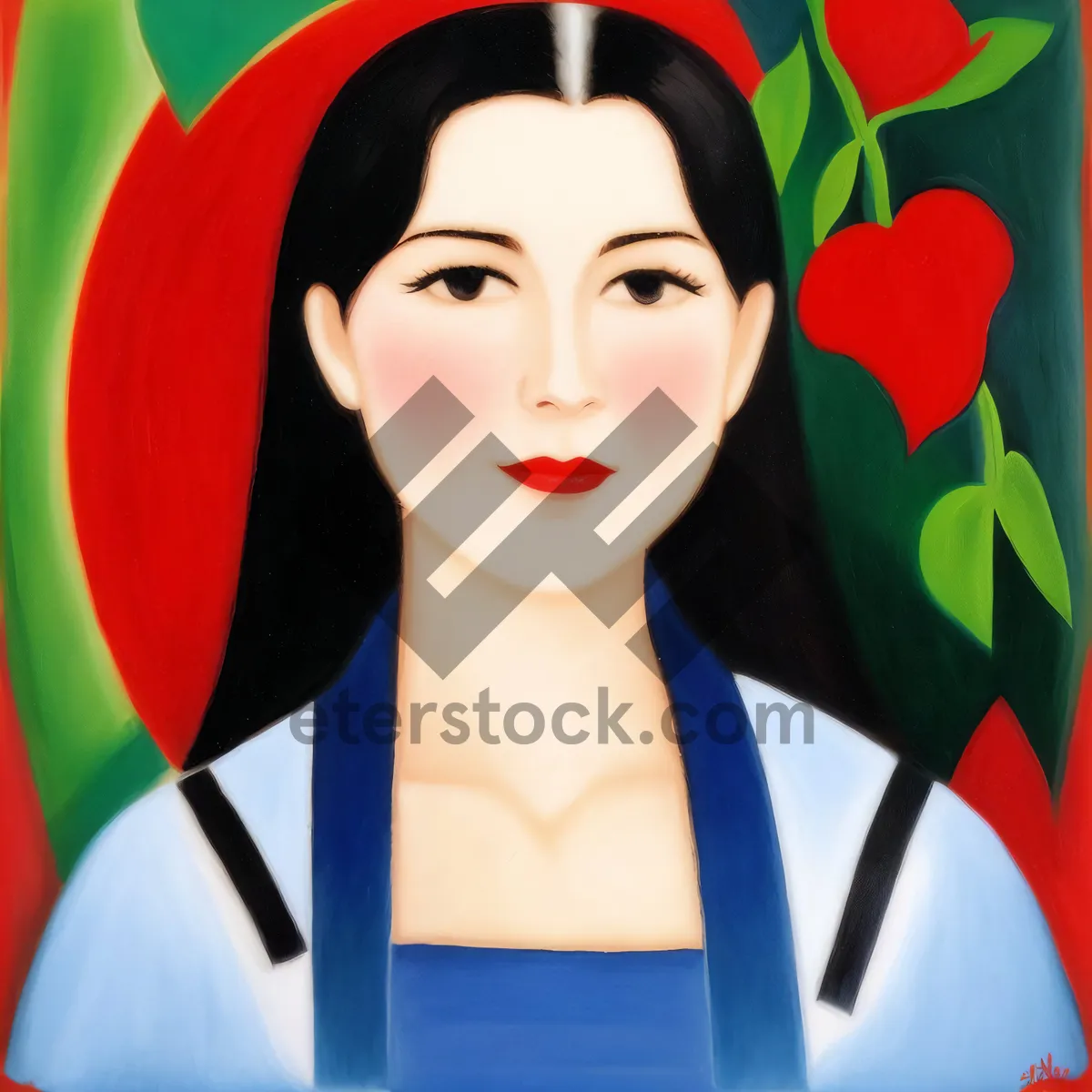 Picture of Smiling Fashionable Housewife: Attractive Portrait of a Happy Lady