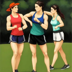 Fitness model training in sportswear