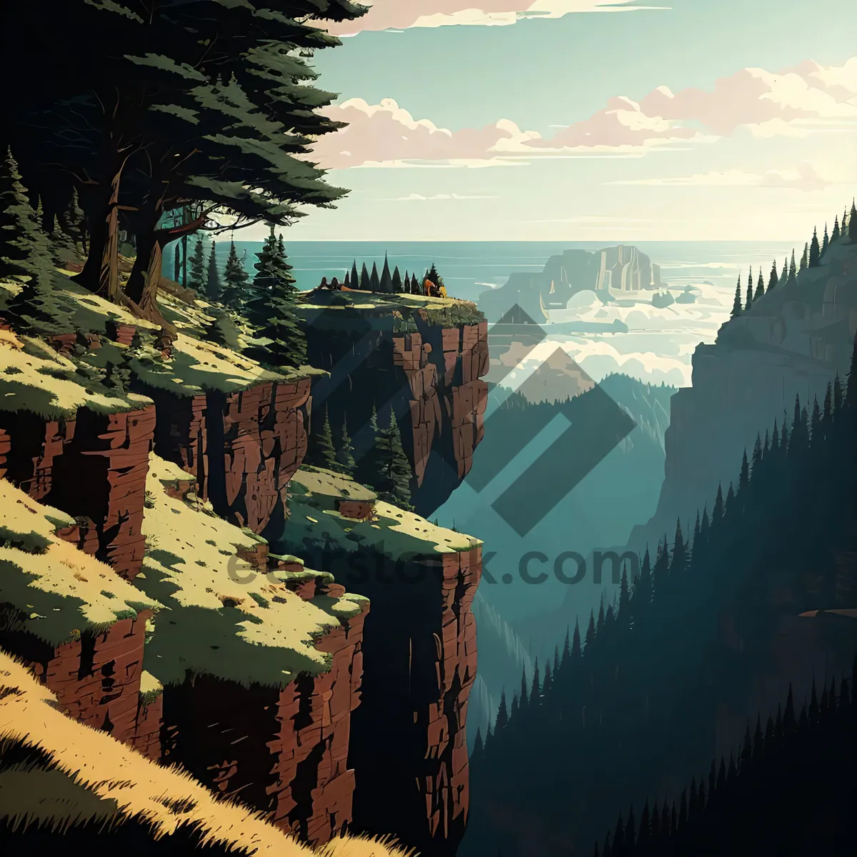 Picture of Scenic Canyon Landscape at River's Edge