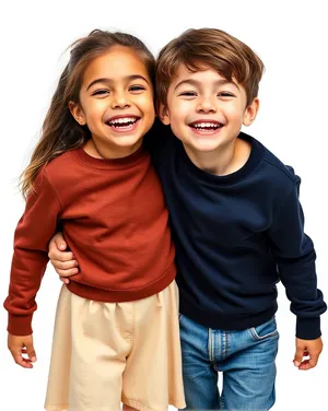 Happy couple posing in studio, smiling