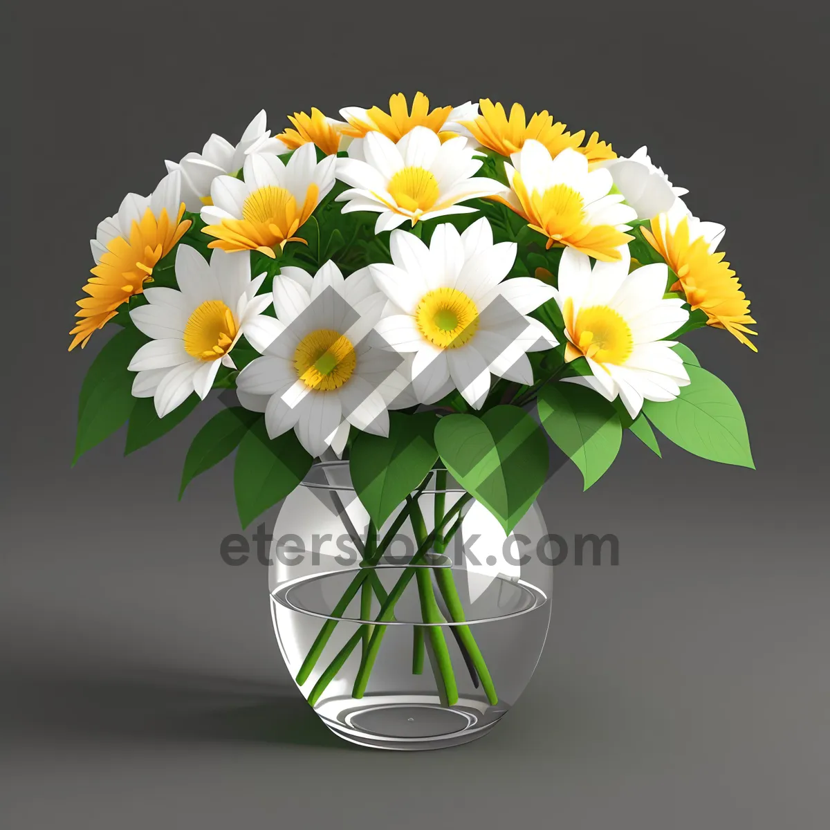 Picture of Bright Yellow Daisy Blossom in Floral Bouquet