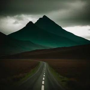 Mountain Road Camping Under Sunset Sky