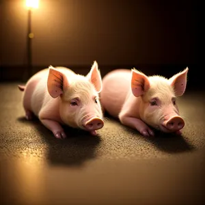 Pink Piggy Bank Saving Money on Farm