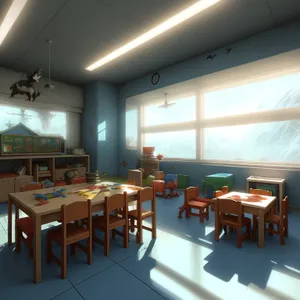 Modern Classroom with Stylish Interior Furniture