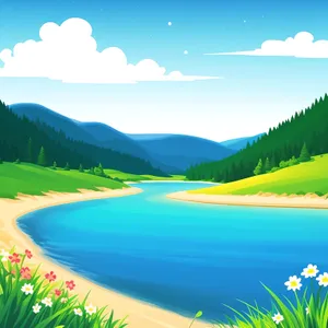 Idyllic Summer Bliss: Rolling Meadows under a Azure Sky