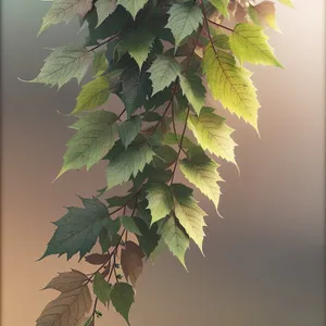 Lush Maple Branches in Summer Forest