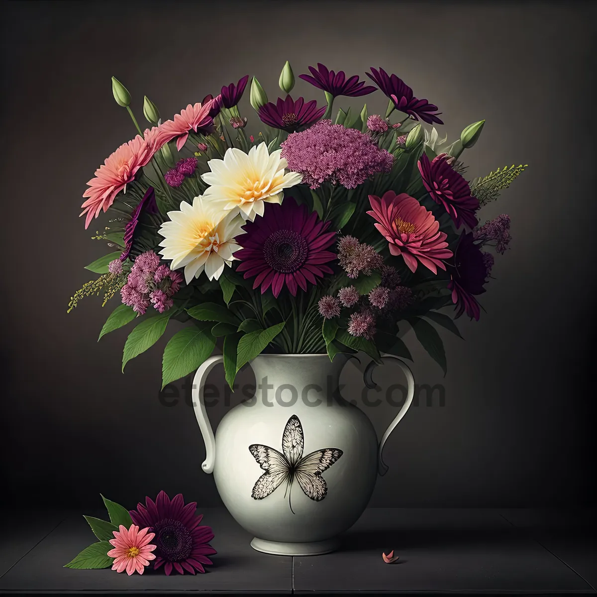 Picture of Pink Blossom Bouquet in Vase