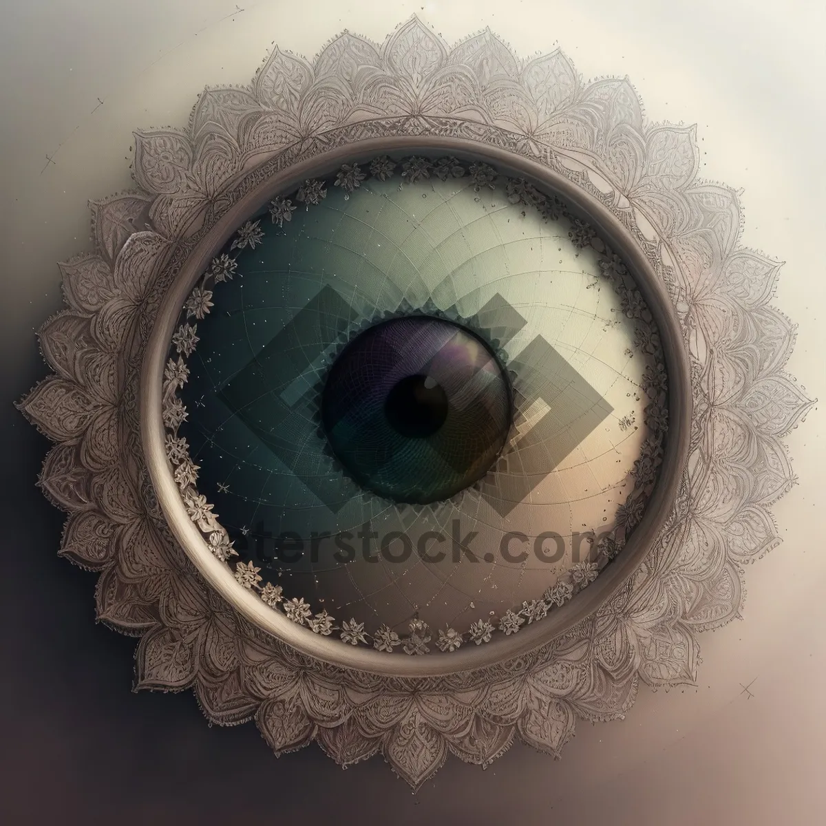 Picture of Decorative Stucco Gear Design with Artistic Circle Pattern