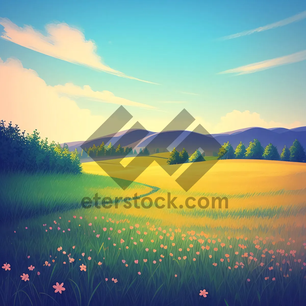 Picture of Golden Sunset over Majestic Ocean Horizon