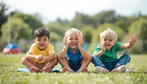 Happy family enjoying outdoor summer picnic at the park