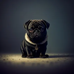 Adorable Bulldog Puppy with Wrinkled Brown Coat