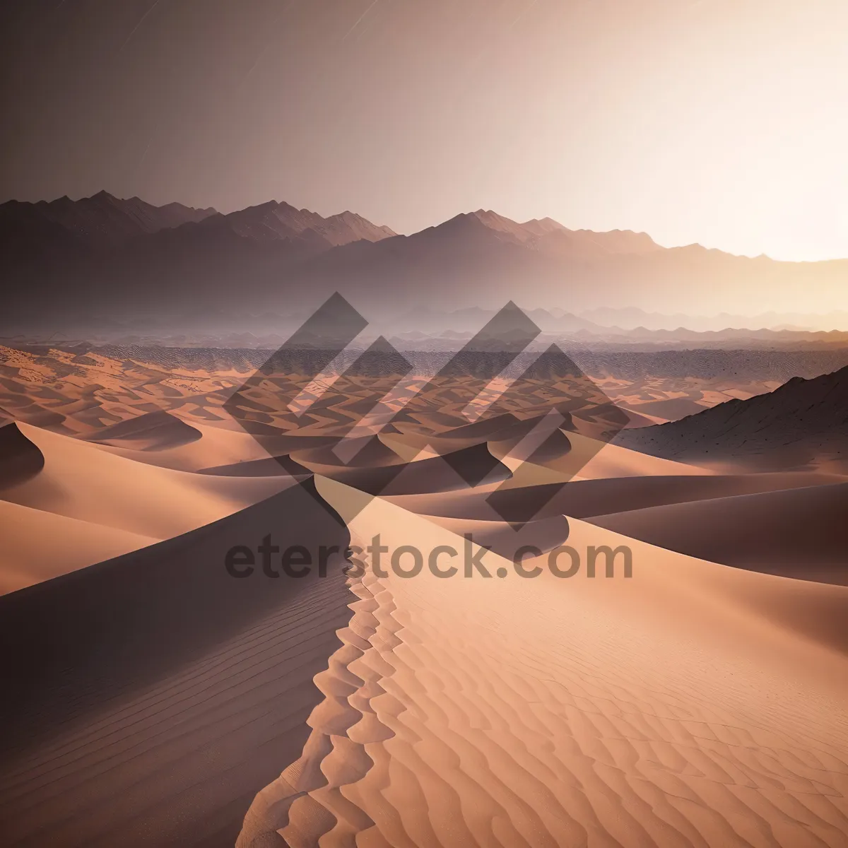 Picture of Golden Horizon: Majestic Sunset Over Desert Dunes