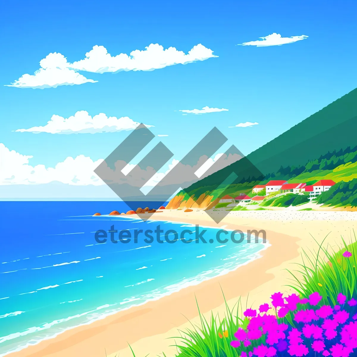 Picture of Turquoise Paradise: Serene Beachscape with Clear Waters