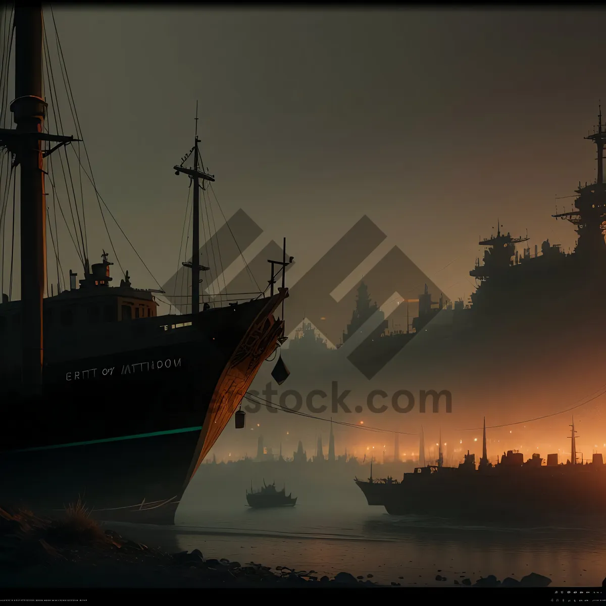 Picture of Sailing into the Sunset: Nautical Harbor Transport