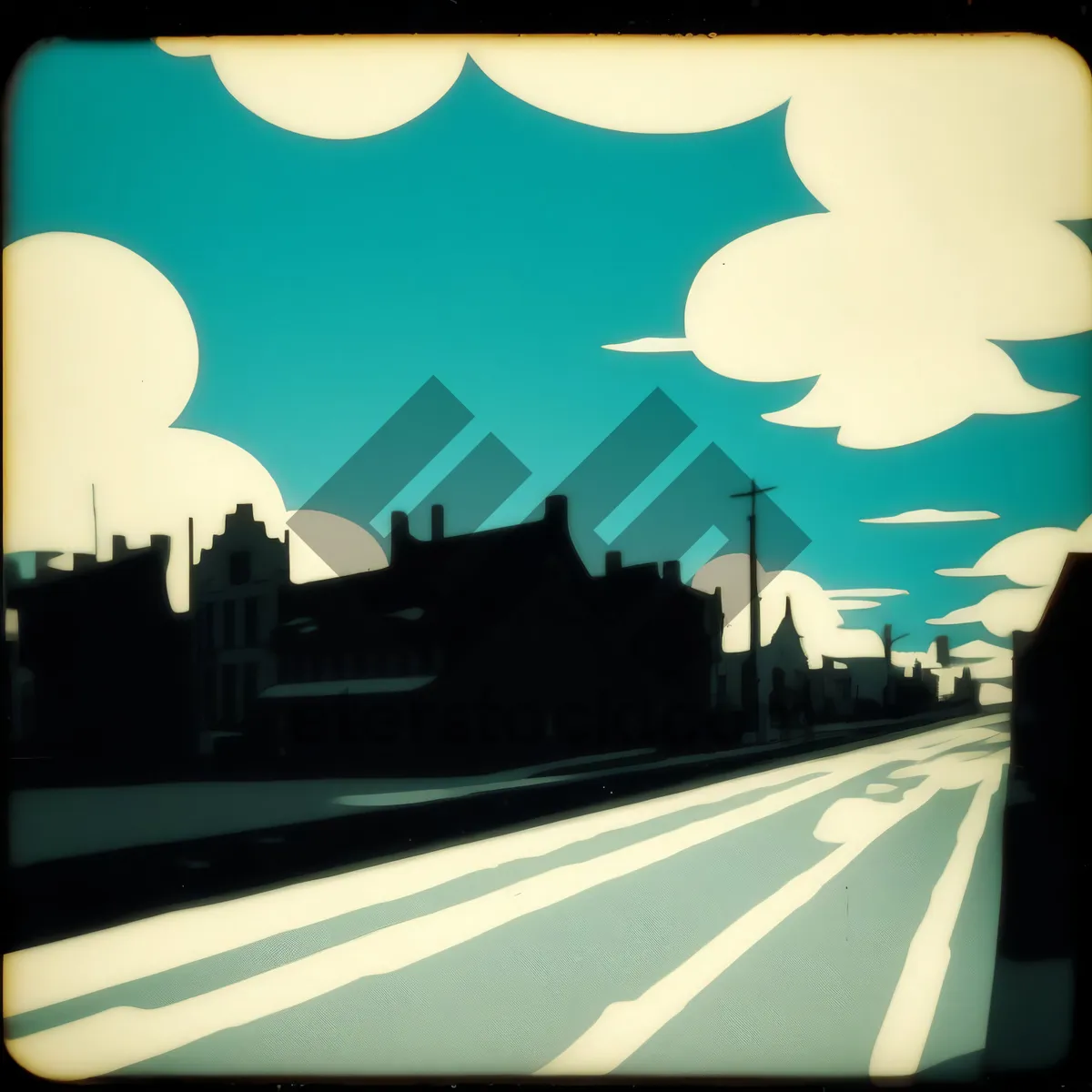 Picture of Silhouette of a team cheering under moonlight at stadium.