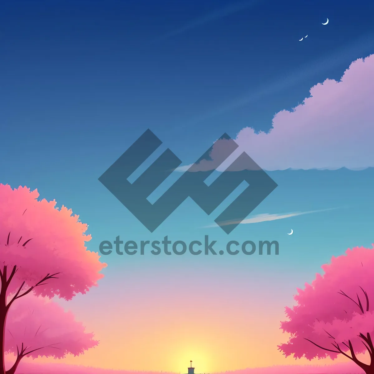 Picture of Vibrant Summer Sky with Maple Oak Tree