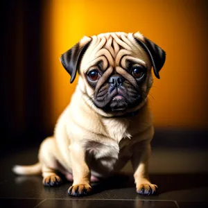 Adorable Pug Puppy with Wrinkles