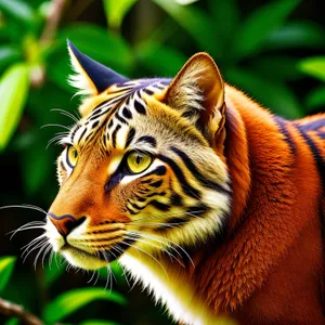 Majestic Tiger Cat in Wildlife Habitat