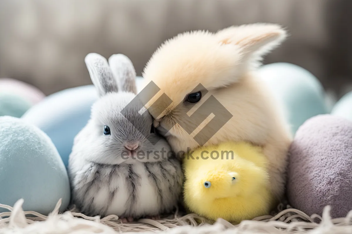 Picture of Fluffy Bunny Rabbit Close-Up Portrait